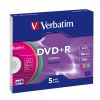 Verbatim DVD+R 16X COLOUR V SLIM OBALE (5) Poklada  lacn Verbatim DVD+R 16X COLOUR V SLIM OBALE (5)