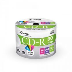 XLAYER CD-R 52X FULL PRINTABLE SHRINK (50)