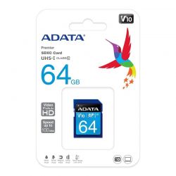 Adata PREMIER SDXC PAMčOV KARTA 64GB CLASS 10 UHS-I U1 V10 100/25 MB/S