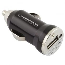 ESPERANZA EZ106 USB nabjaka do auta 5V 1A 12/24V ierna