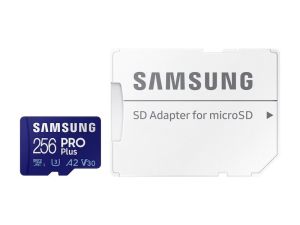 SAMSUNG PRO PLUS (2021) MICRO SDXC 256GB + ADAPTER CLASS 10 UHS-I U3 A2 V30 (R:160MB/S W:120MB/S)