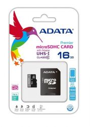 ADATA MICRO SDHC PAMčOV KARTA +ADAPTR 16GB CLASS 10 UHS-I (RCHLOS TANIA 50 MB/S)