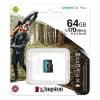 KINGSTON CANVAS GO PLUS MICRO SDXC 64GB CLASS 10 UHS-I U3 A2 V30 170/70 MB/S Poklada  lacn KINGSTON CANVAS GO PLUS MICRO SDXC 64GB CLASS 10 UHS-I U3 A2 V30 170/70 MB/S