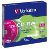 Verbatim CD-RW 12X COLOUR V SLIM OBALOCH  (5) Poklada  lacn Verbatim CD-RW 12X COLOUR V SLIM OBALOCH  (5)